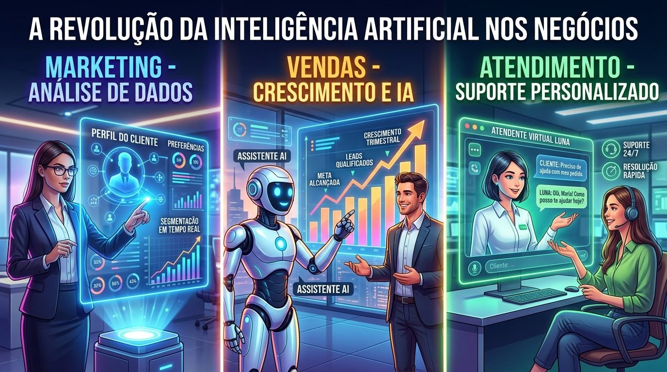 Como a Inteligência Artificial está revolucionando vendas, marketing e atendimento ao cliente